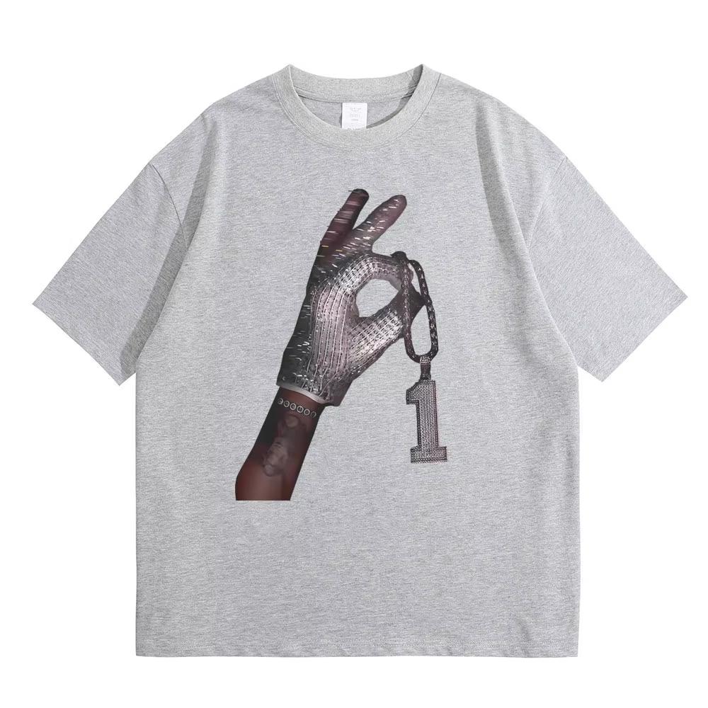 Rapper Drake Iceman Album Cover Graphic T-shirt Men Women Hip Hop Fashion Pop Music T Shirts Y2K Gothic Cotton Oversized T-shirts