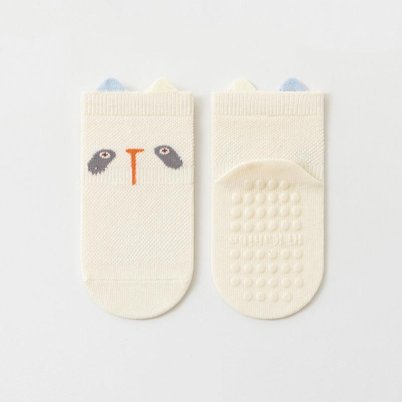 Детские сетчатые носки для новорожденных мальчиков и девочек с рисунком носки-тапочки дышащие нескользящие детские короткие носки-лодочки летние