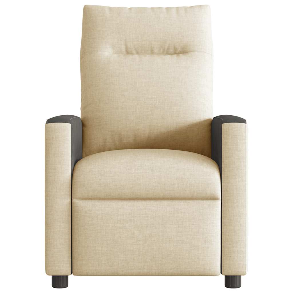 Electric Recliner Chair Cream Fabric