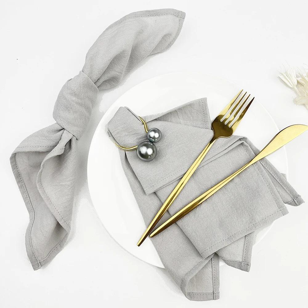 100% Cotton Linen Folded Flower Napkin for Kitchen, Hotel, and Western Restaurant Décor