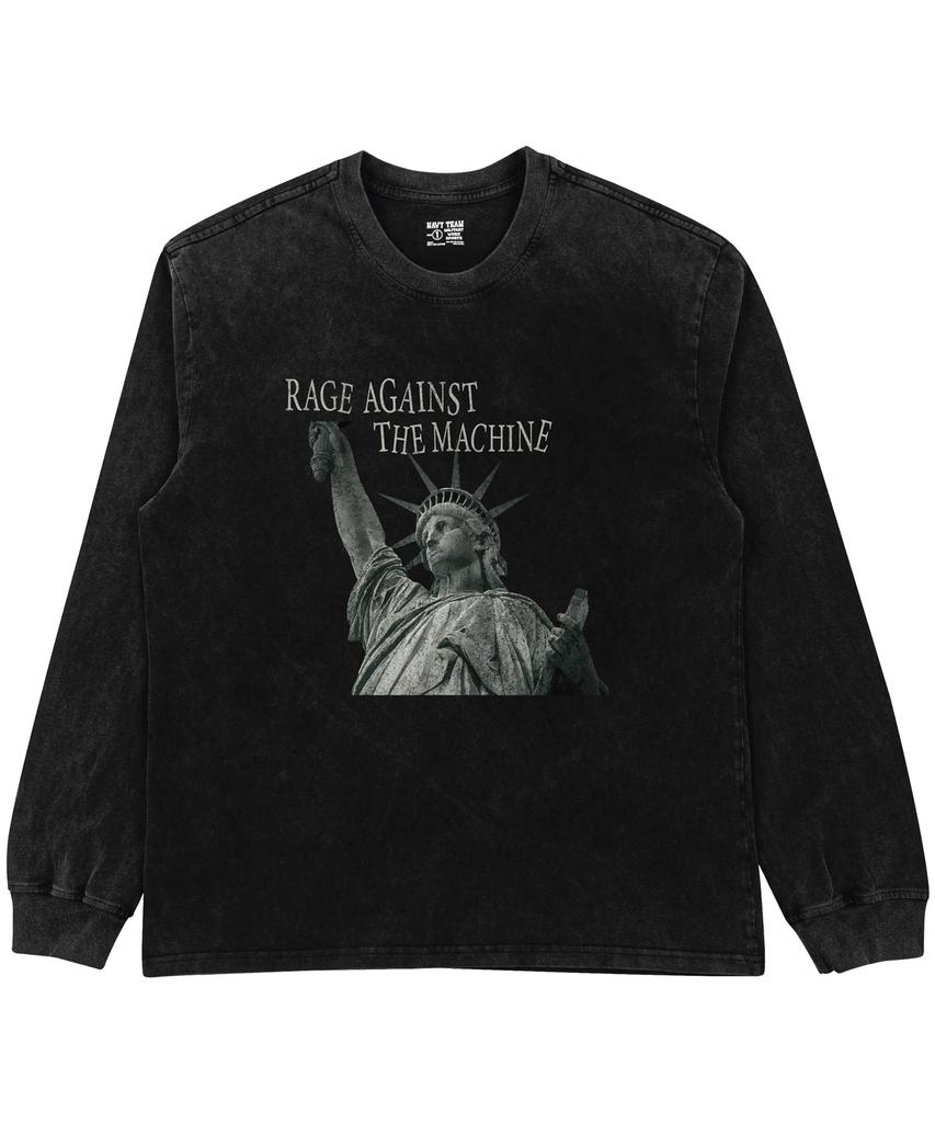 NAVYTEAM Rage Against The Machine Pigment-Dyed Long T-Shirt