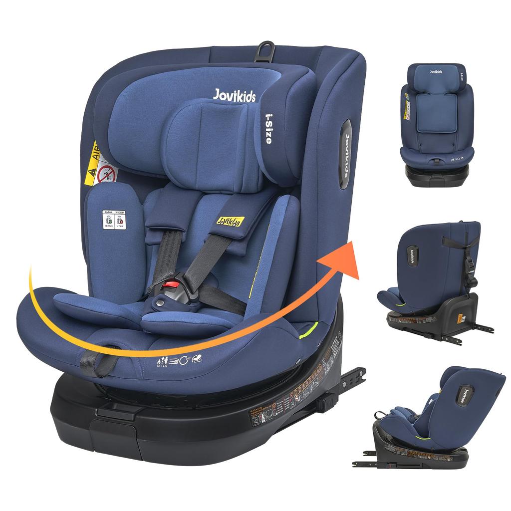 Jovikids Child Seat 0 Months To 12 Years Compatible with Newborn Baby Long Use Adjustable Lie Angle ISOFIX, Old, 360° Rotation, i-Size R129, Seat,