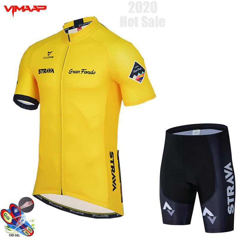 Mens Cycling Jersey Bib Shorts Set With Strava Breathable Ride Wear Mountain Bike
