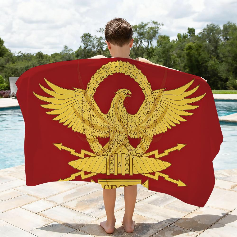 Флаг Римской SPQR Полотенце Мягкое Легкое Анти-Песок Большое Пляжное Полотенце Быстросохнущее Ванная Спорт Семья