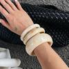 Ingemark 3Pcs/Set Vintage Beige Resin Bangles for Women on Hand 2026 New Trend Boho Stacking Charm Bracelets Y2K Jewelry Gift