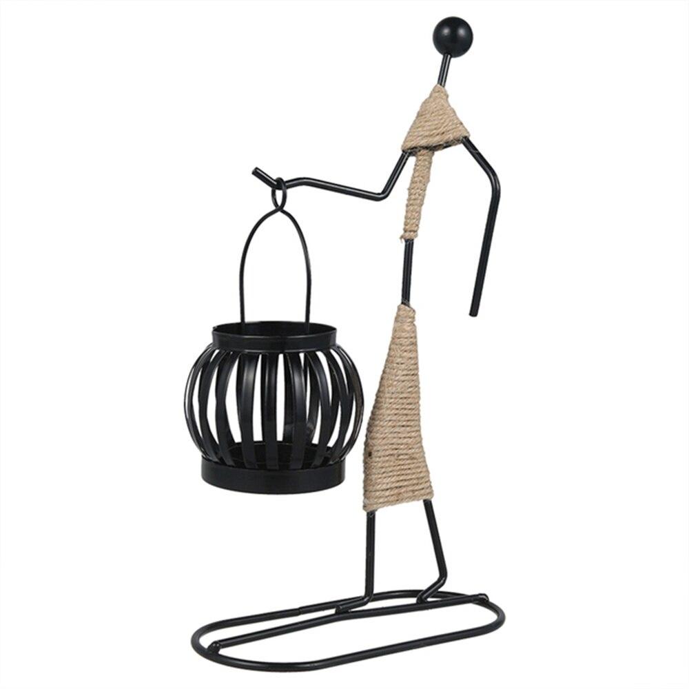 Nordic Metal Candlestick Abstract Character Sculpture Candle Holder Decor Handmade Figurines Room Home Decoration Art Gift