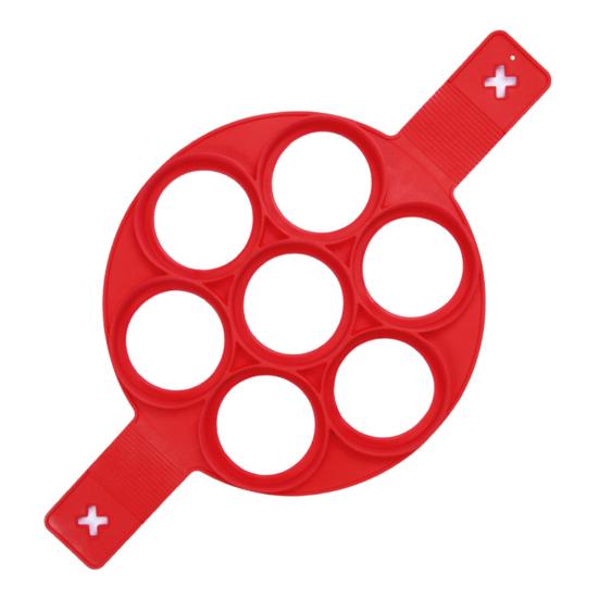 Кольцо для блинов Egg Ring Quick Release с антипригарным покрытием, устойчивое к высоким температурам, круглое, с длинной ручкой, 7 отверстий, многоразовое силиконовое, для приготовления блинов, принадлежности для выпечки