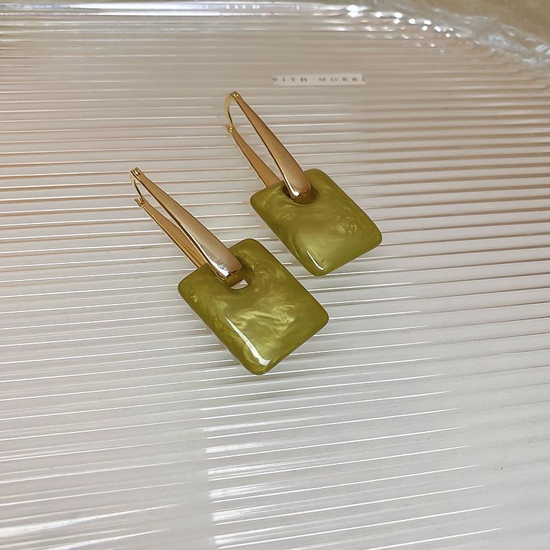 Fashion Acrylic Handbag Geometric Ear Buckle Earring Retro Temperament Exaggerated Earrings