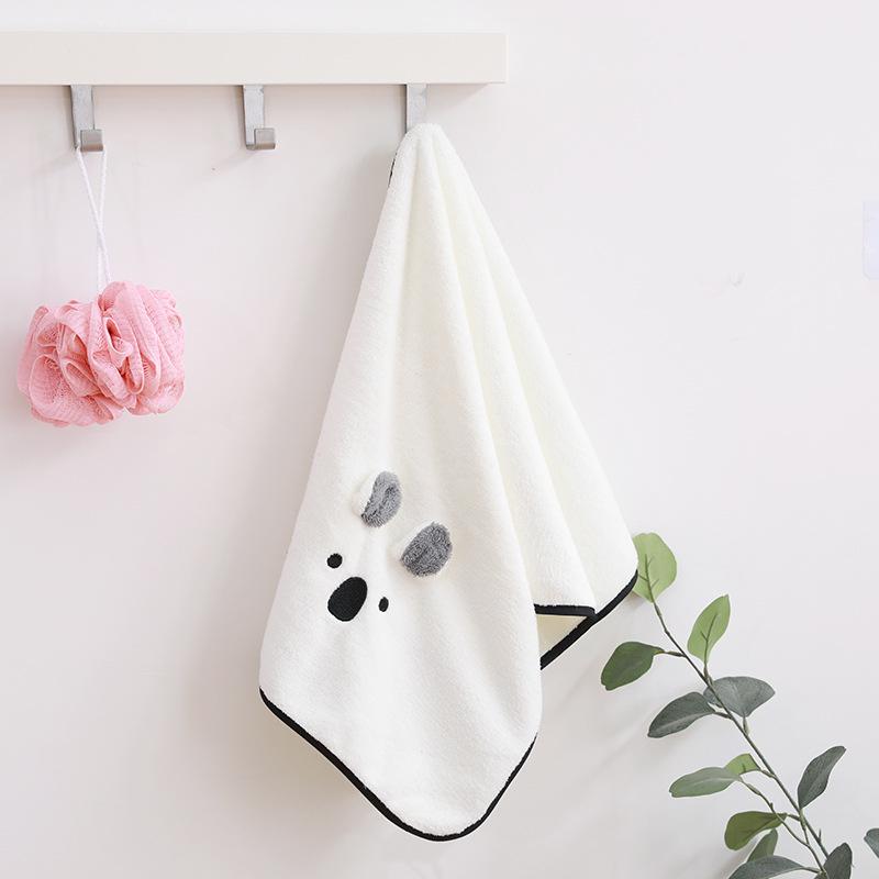 Быстросохнущее полотенце для купания с милым мультяшным принтом для младенцев - мягкое, впитывающее, толстое, коралловый флис