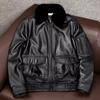Leather Jacket Men's Clothing First Layer Pure Cowhide Fur Collar Flight Suit Large Size Jacket