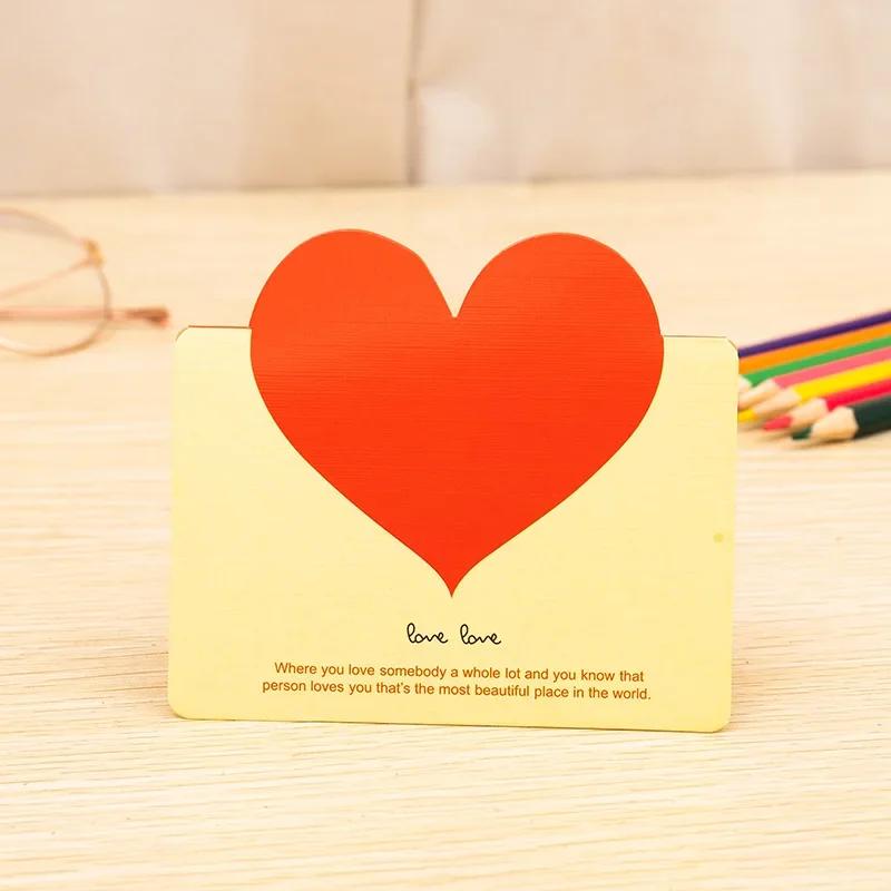 10 шт. милые складные открытки в форме сердца для влюбленных, поздравительные открытки на годовщину свадьбы, признание в любви, букет, подарочная коробка, украшение