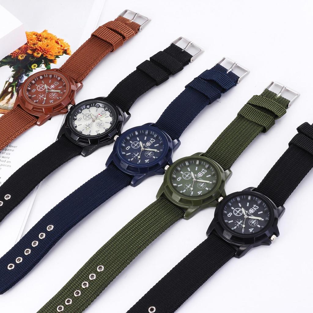 Men Nylon Military Army Quartz Watches Male Fabric Canvas Strap Casual Sport Round Dial Relogios Wristwatch