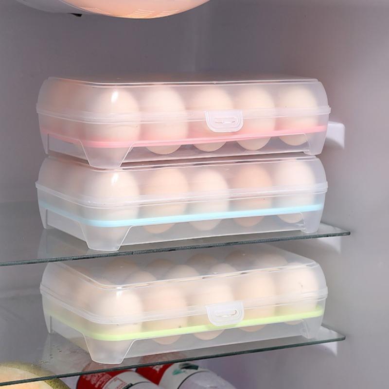 6/15 New Grid Eggs Refrigerator Eggs Storage Box Case Food Storage Container Accessories Kitchen Household Plastic Storage Tools
