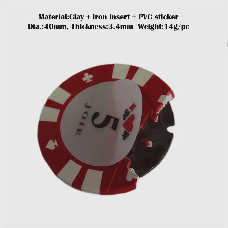 Фишки для покера Texas Hold'em Clay, 14 г, гладкие края, яркие цвета для легкой идентификации