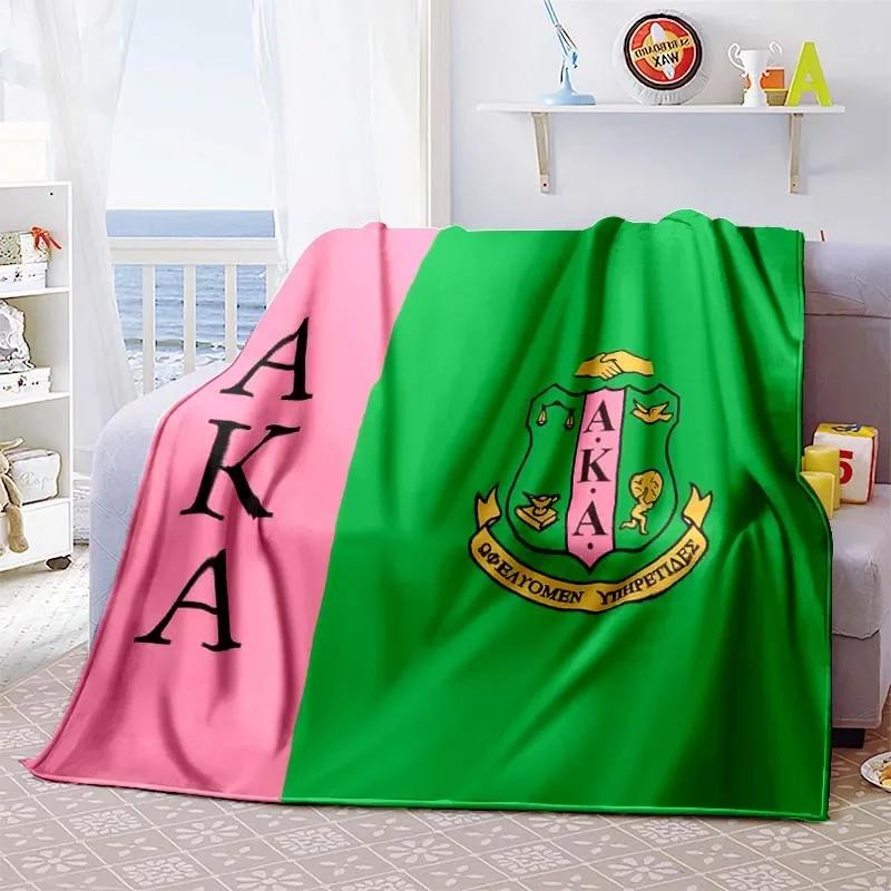 AKA Pattern Flannel Blanket Lightweight Fashion Bed Sofa Air Conditioning Fashionable Leisure Picnic Travel Napping Soft Throw