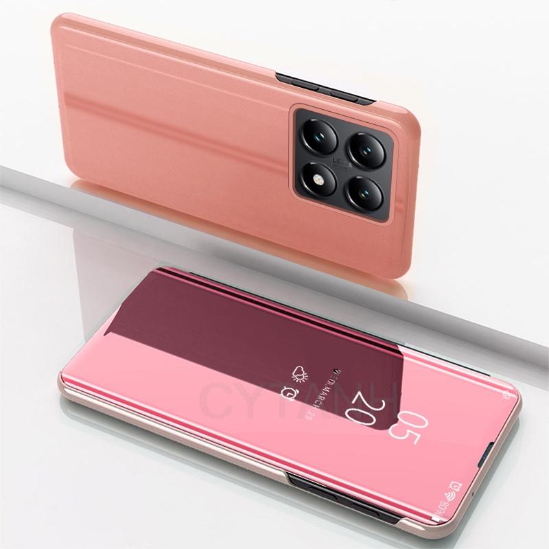 Зеркальные чехлы-книжки с полной защитой для Xiaomi 15T 15 14T 12 12T 13 13T 14 Pro Lite Чехол-подставка для Xiaomi 14T Pro Чехол