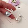 Французские ретро-серьги-гвоздики с жемчугом, женские изысканные и уникальные высококачественные серебряные серьги-иглы, новые серьги