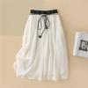 Летняя ретро-юбка свободного покроя с эластичной резинкой на талии, женская юбка средней длины А-силуэта