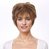 Brown Fashion Wig for Women: Voluminous, Short, Straight Hair—Elegant Wig for Middle-Aged and Older Women, Suitable for Everyday Wear