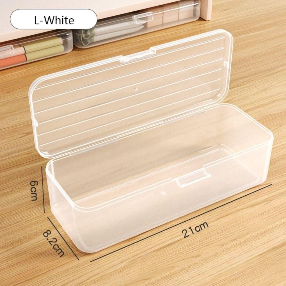 Large Capacity Storage Box Transparent Pencil Case Simple Desktop Organizer  Gift