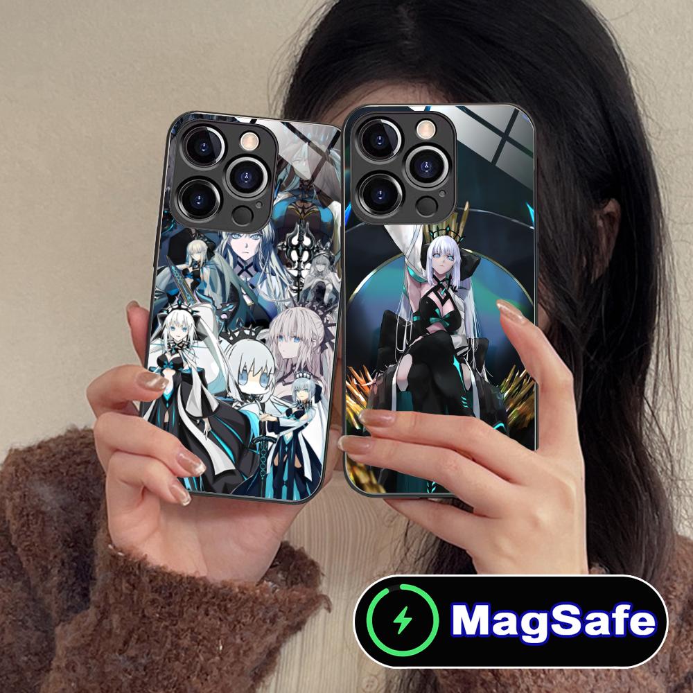 Аниме FGO Морган Чехол для телефона для iPhone 17 16 15 14 13 12 11 Air Pro Max Plus Mini MagSafe Стеклянный Цветной Чехол Чехол Смартфон