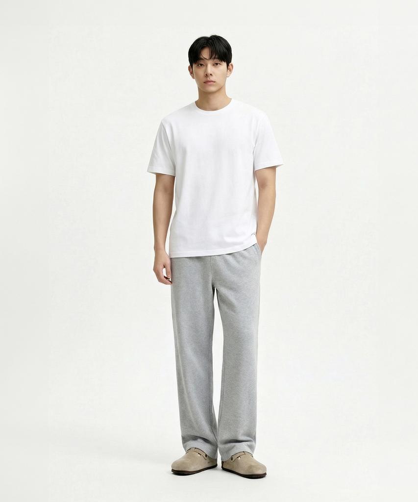 OKSTAR Mini Whale Embroidered Semi-Wide Sweatpants