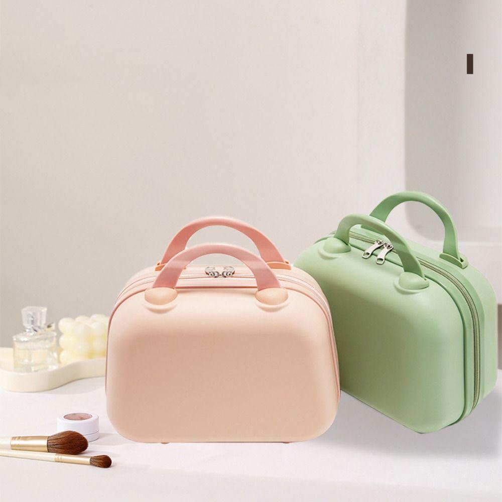 Square Box 14-inch Cosmetic Cases Storage Toiletry Box Makeup Case Solid Color Suitcase  Outdoor