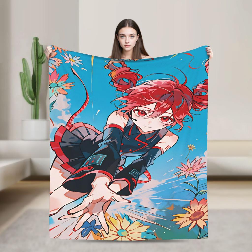 Kasane Teto Character Blanket Quality Warm Soft Bedding Throws Winter Boy Girl Outdoor Comfortable Bedspread