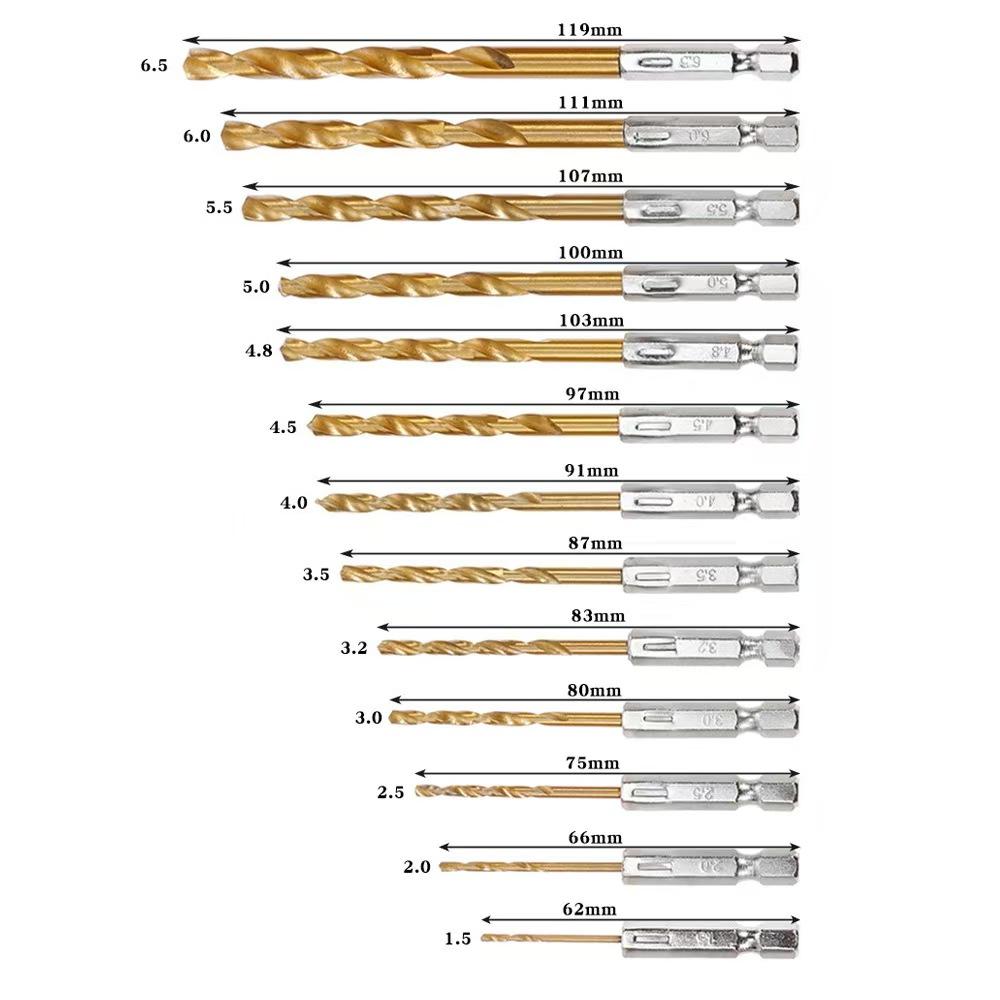 Hex Shank Cobalt Drill Bit Set for Stainless Steel & Metal - HSS Twist Bits Fit Electric Impact Driver, 4341 High-Speed Steel