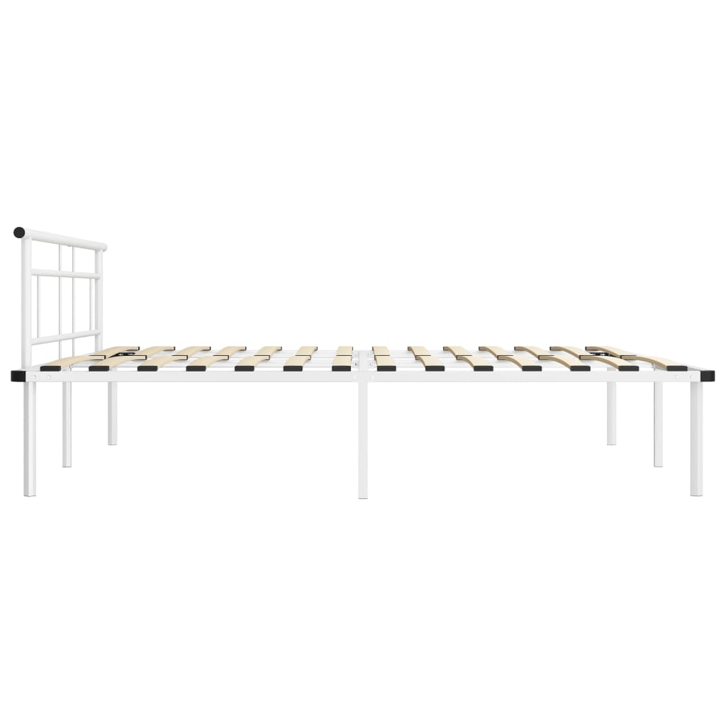 White Metal Bed Frame 200x200 cm