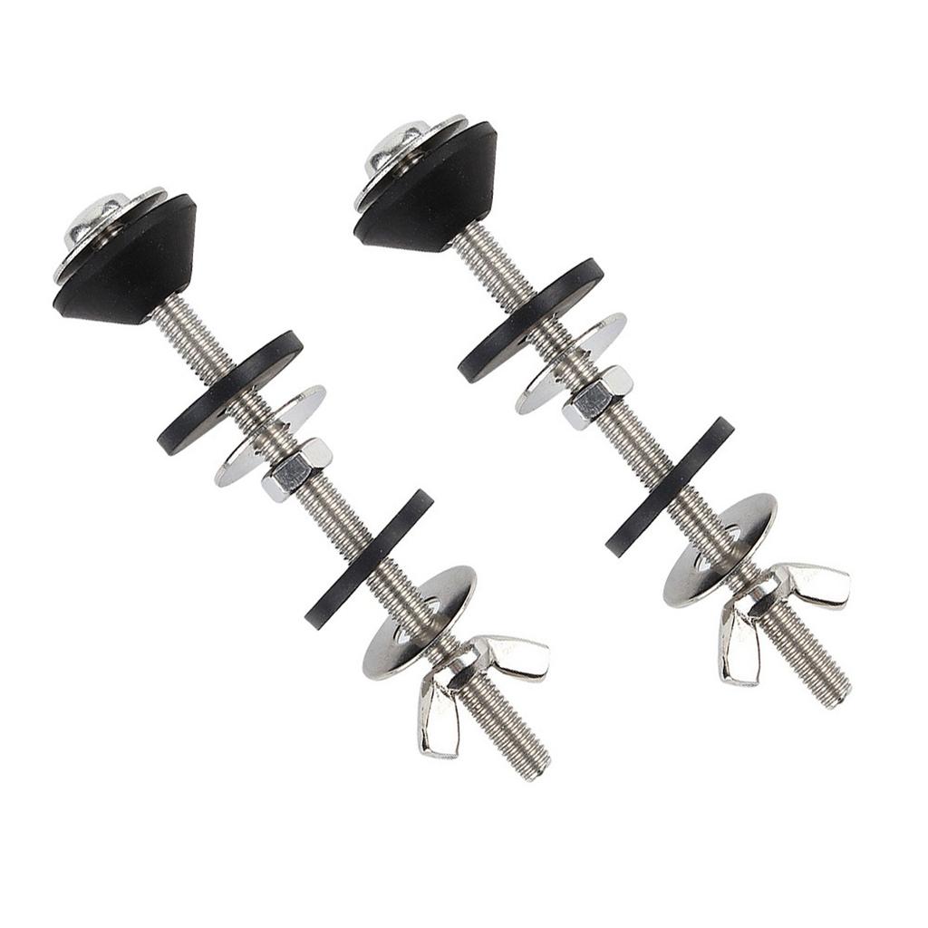 Универсальные комплекты болтов для сиденья унитаза Водонепроницаемый винт для сиденья унитаза из нержавеющей стали с резиновой шайбой и крыльчатой гайкой Долговечный