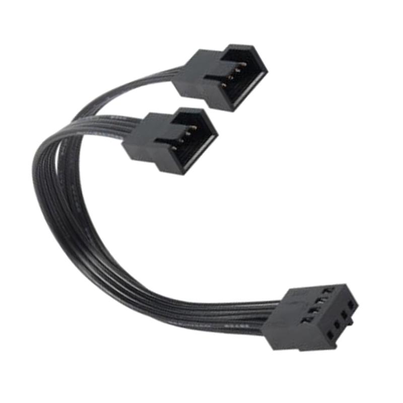 4Pin Fan Extension Cable 1 to 2 4Pins PWM Splitter for PC Motherboard, 13cm Total Length, Durability Designing