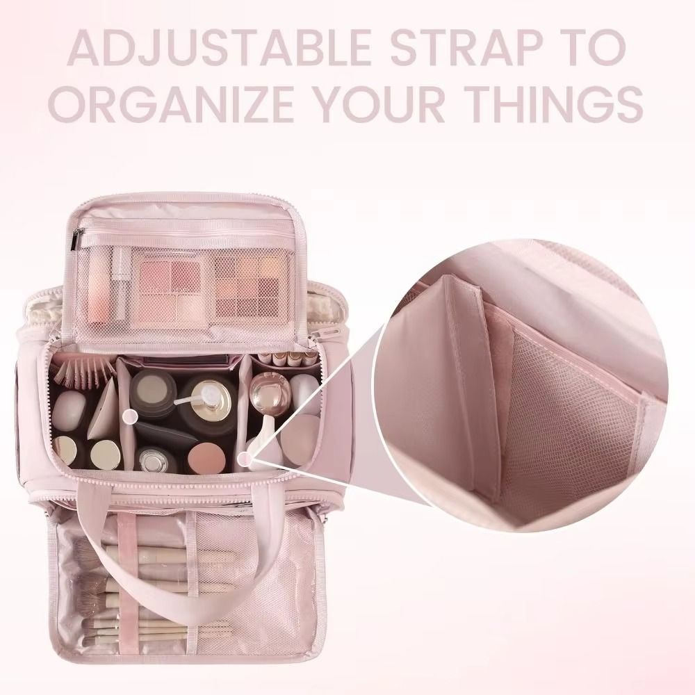 Dry-wet Separation Portable Cosmetic Pouch Large Capacity Women Cosmetic Tote  Shower Organizer