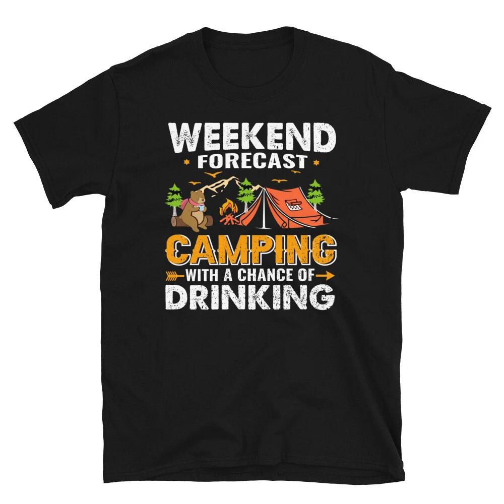 Camping & Drinking Vintage Design Camping Novelty T-Shirt