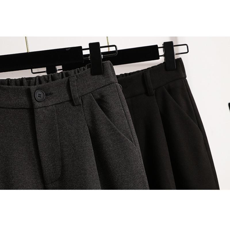 DIMANAF 2024 Большой размер Осень Зима Женские Новые Свободные Брюки Однотонные Брюки-галифе С Высокой Посадкой Базовые Повседневные Брюки Длинные Брюки