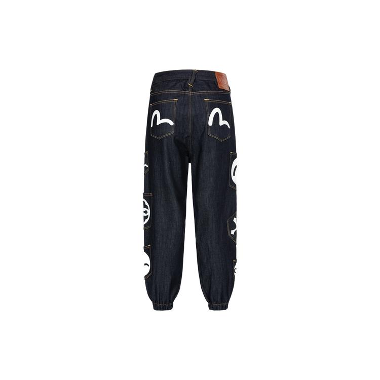 EVISU Jeans Men's Denim Blue Moderate Cuffed Pants 2EAHTM3JO7056LFCX