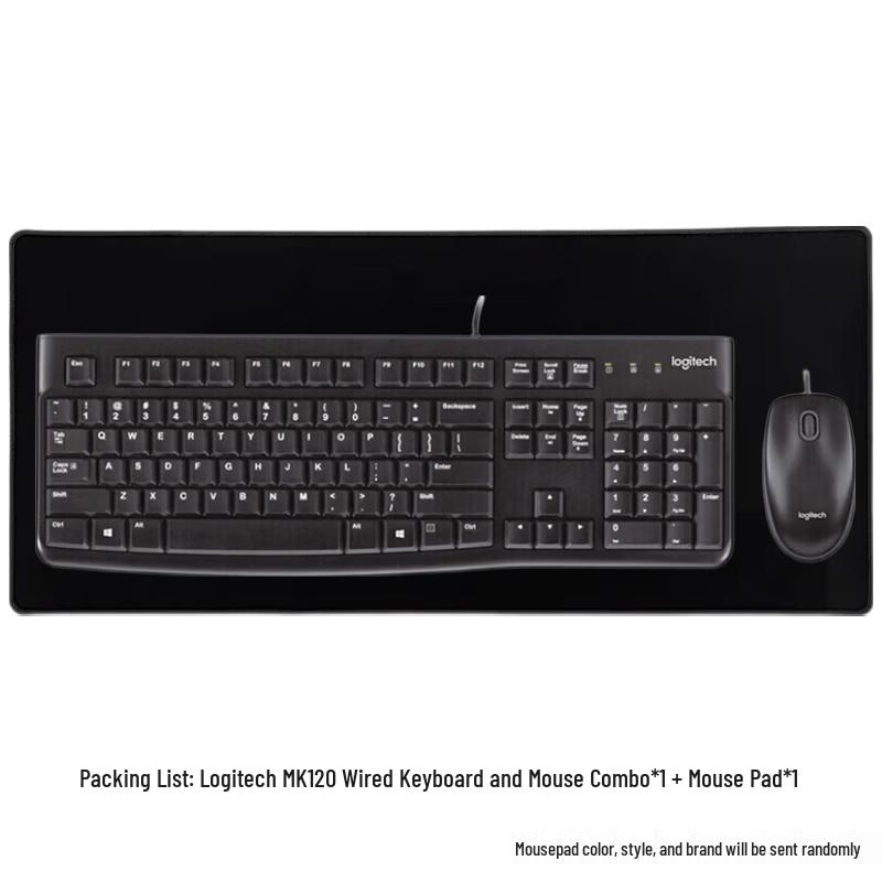 Logitech MK120 Wired Keyboard and Mouse Combo with Mouse Pad