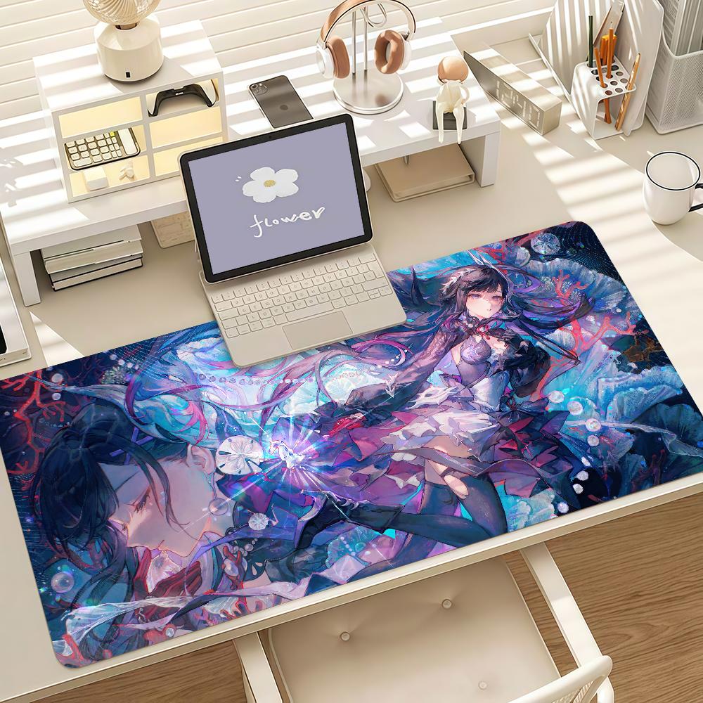 Игровой коврик для мыши Honkai Star Hysilens с противоскользящим резиновым краем, утолщенный коврик для игрового стола ноутбука