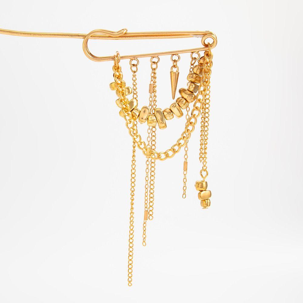 Бисерная цепочка для брюк, булавка, нерегулярная кисточка-подвеска, брошь, аксессуары для одежды