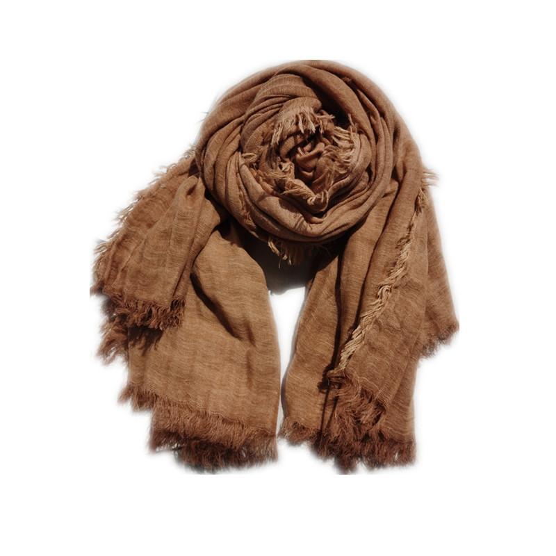 New Autumn and Winter Scarf Women's Shawl Wool Scarf Naturally Wrinkled Men's Scarf Turban