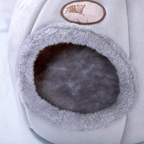 Yousheng Кровать-гнездо для кошки Дизайн в виде кошачьей головы Нескользящая ткань Набитая пещера для котят для улицы