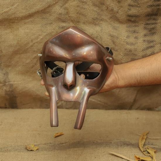 Полировка меди MF DOOM Маска Ручная работа Металл Хип-хоп Рэп DOOM Косплей Маска