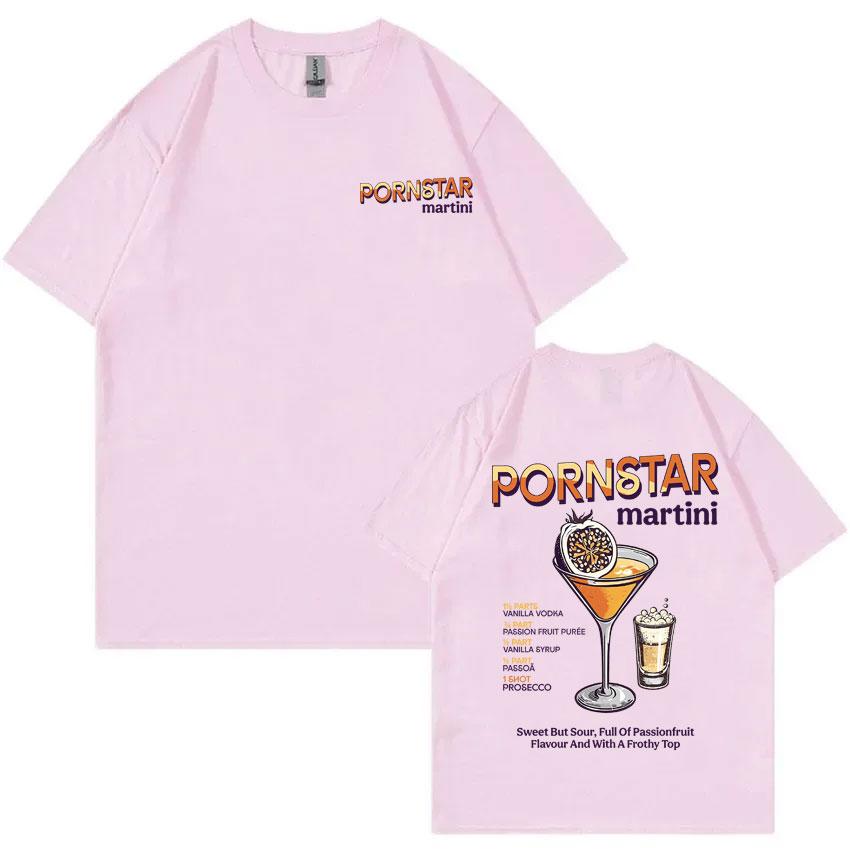 Забавная футболка с графикой коктейля Pornstar Martini для мужчин и женщин, винтажная, оверсайз, уличная, унисекс, из мягкого хлопка, с коротким рукавом
