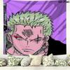 One Piece Roronoa Zoro Wall Tapestry Aesthetic Wall Hanging Printed Fabric Blanket Decorative Tapestries For Bedroom Living Room Home Decor