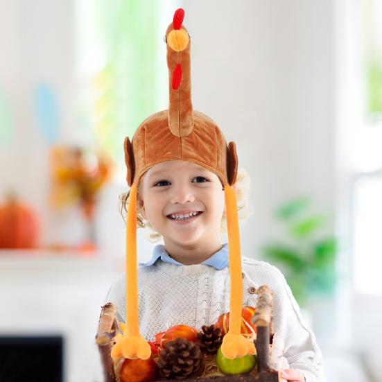 Thanksgiving Turkey Hat for Men Women Long Leg Plush Turkey Hat Funny Turkey Cosplay Costume Accessories for Thanksgiving Harvest Party Supplies
