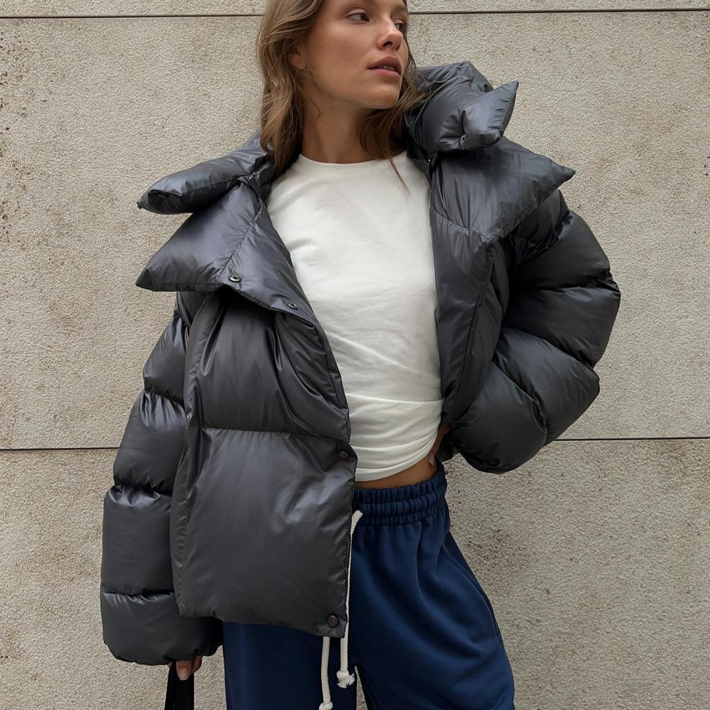 Winter Warm Cotton Puffer Jackets Women's Loose Parkas Coat Vintage Bread Jacket Outwear Office Ladies Quilted Jacket