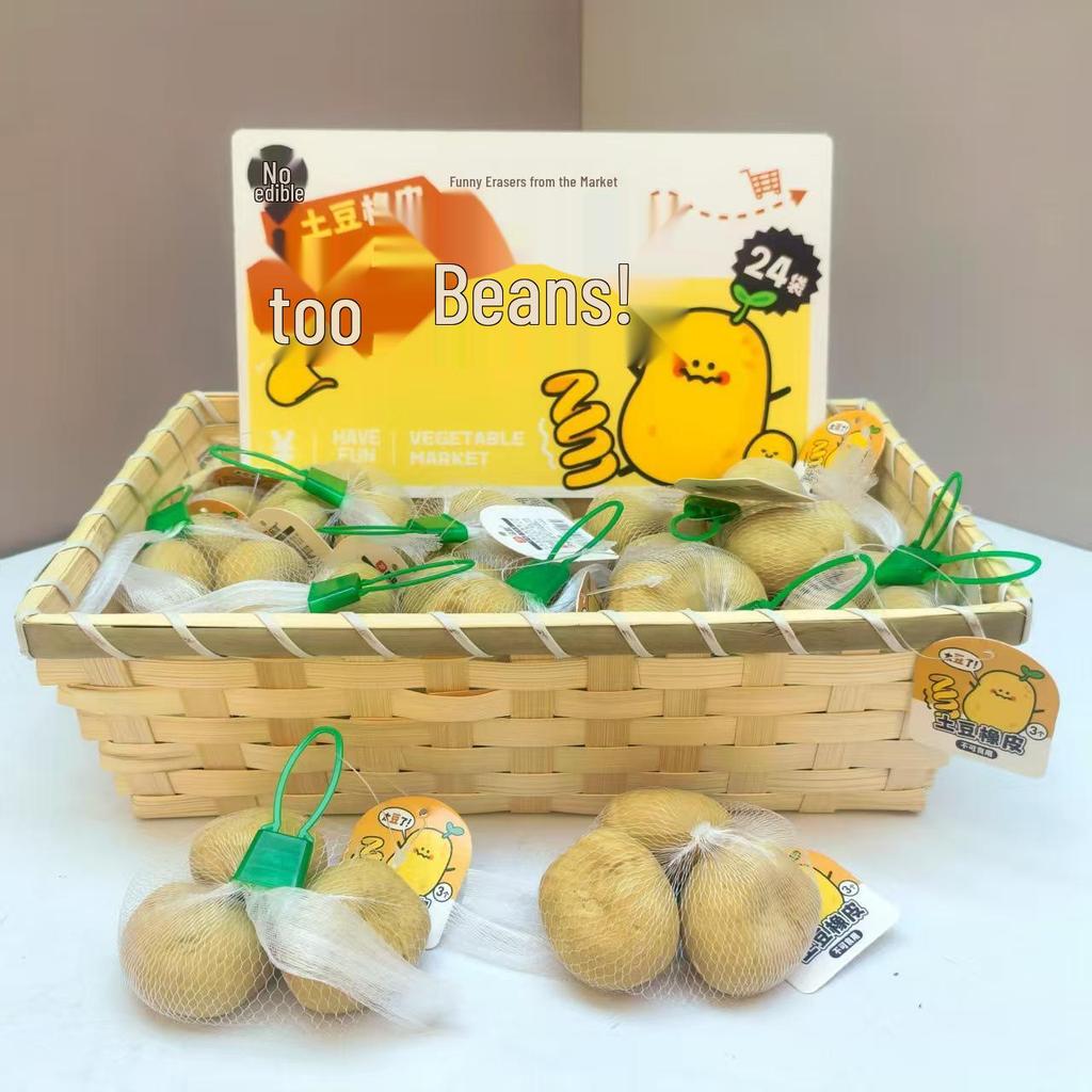 Creative Fun Vegetable and Fruit Shaped Erasers - No Crumbs, Clean & Ideal for Students