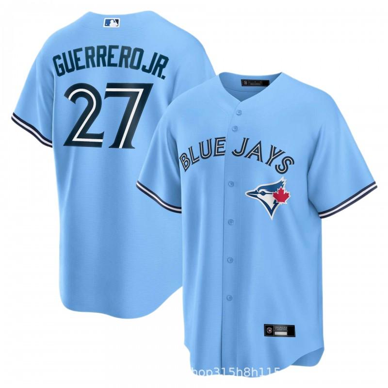 Mens Embroidered MLB Toronto Blue Jays Baseball Jersey Sportswear Loose Fit Cotton Blend Tee Fans