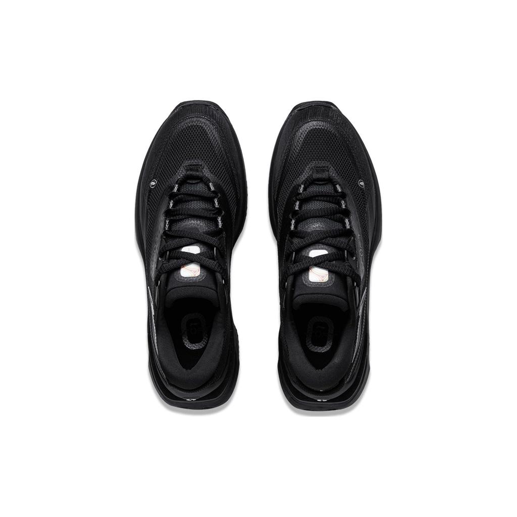 Li-Ning Мягкая теплая ткань синтетическая кожа удобные универсальные дышащие низкие повседневные туфли мужские кроссовки черные AGLT121-6