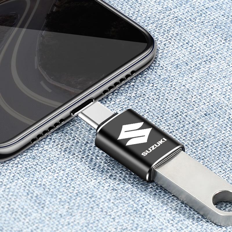 Автомобильный кабель USB Type C Конвертер Адаптер для зарядки Автомобильные аксессуары для Suzuki Swift SX4 Samurai Sport Jimny Grand Vitara Alto GW250 Splash Swace